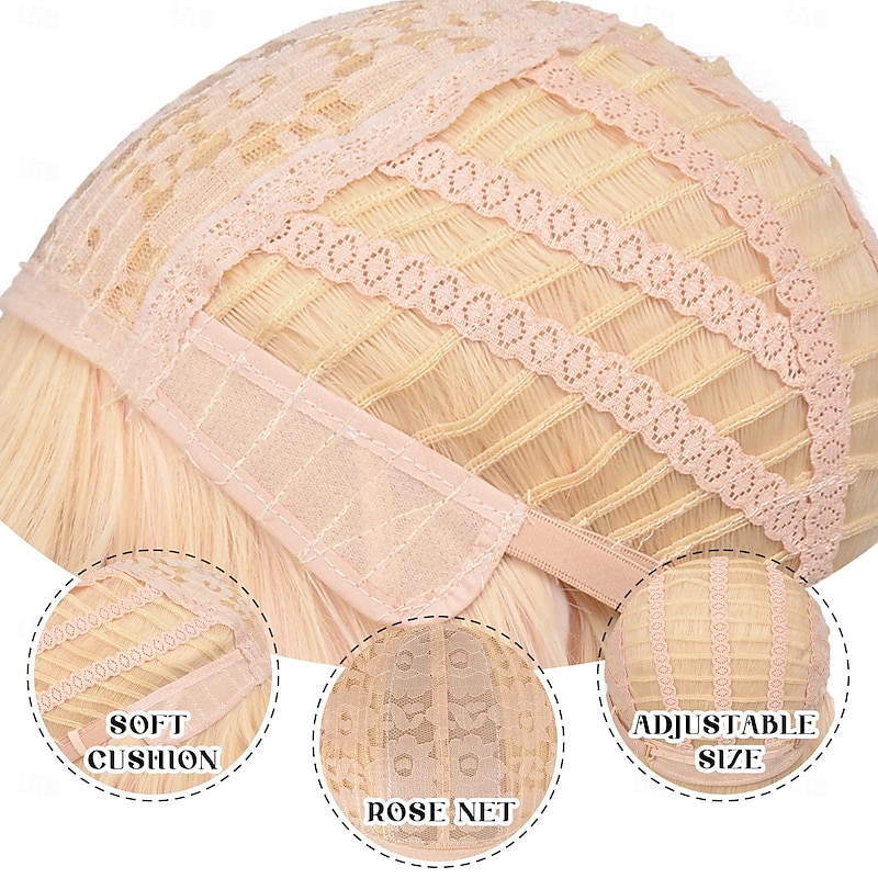 Bob Wigs for Women Bob Wig With Bangs Super Soft and Easy to Wear Straight Bob Wig, Colorful Synthetic Wig for Daily, Cosplay, Carnival4