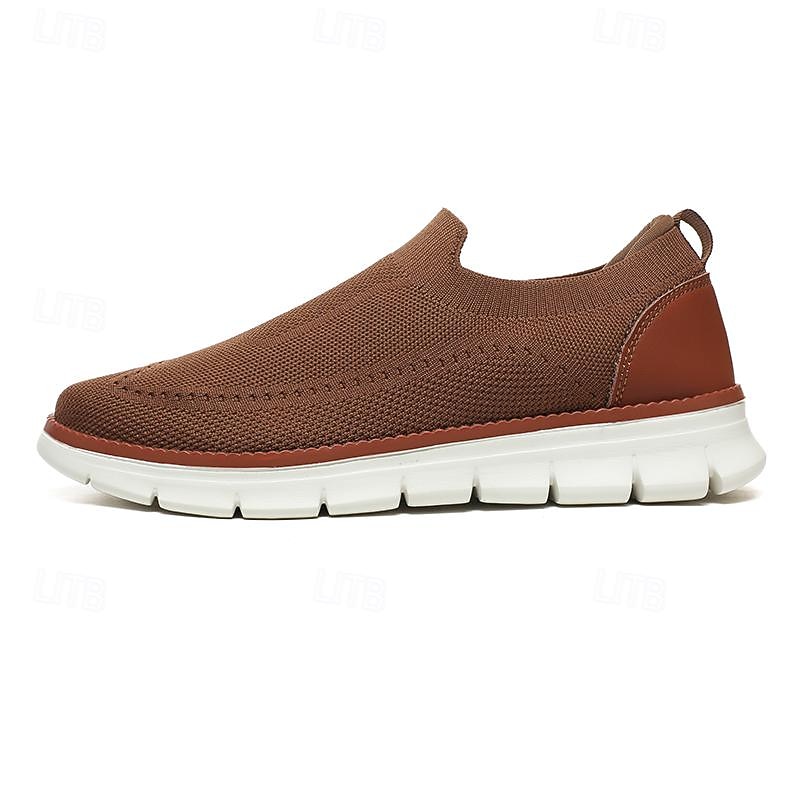 Men's Breathable Knit Sneakers - Lightweight Slip-On Walking Shoes for Casual Wear3