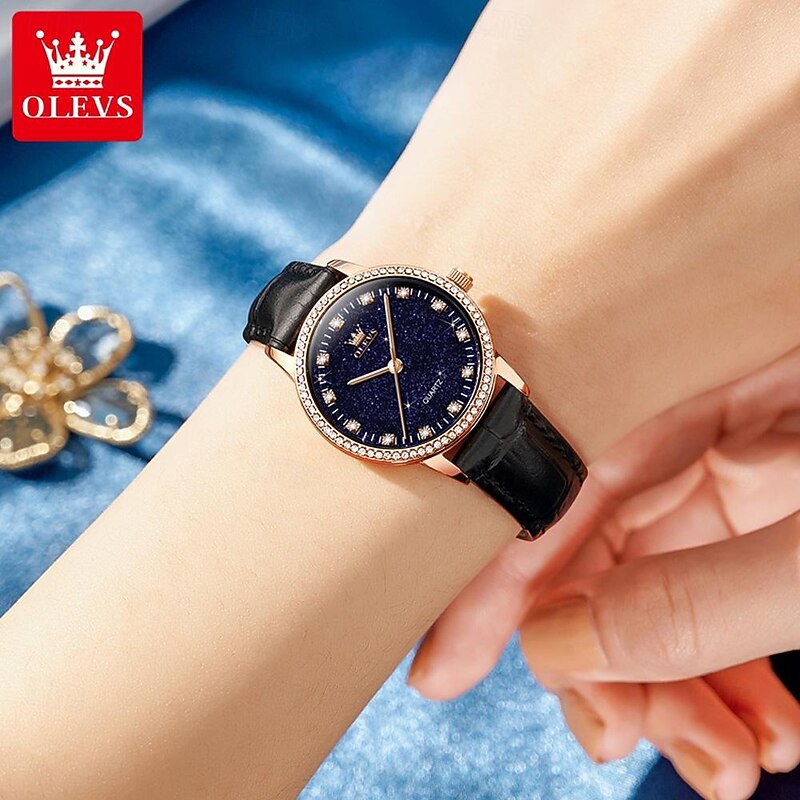 OLEVS Women Quartz Watch Fashion Casual Wristwatch Waterproof Decoration Leather Watch4