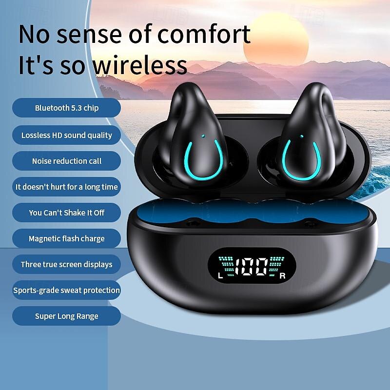 New clip-on Bluetooth headset wireless noise reduction no-ear painless sports ear clip headset