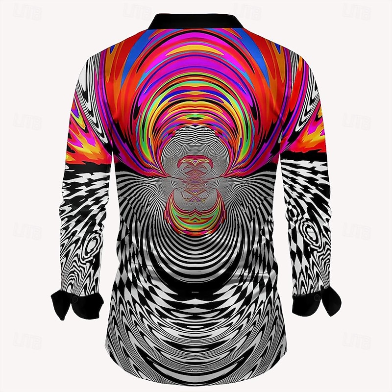 Men's Shirt Dress Shirt Button Up Shirt Long Sleeve Fashion Casual Causal Casual Summer Spring Fall Turndown Button Up 3D Print Multi Color2