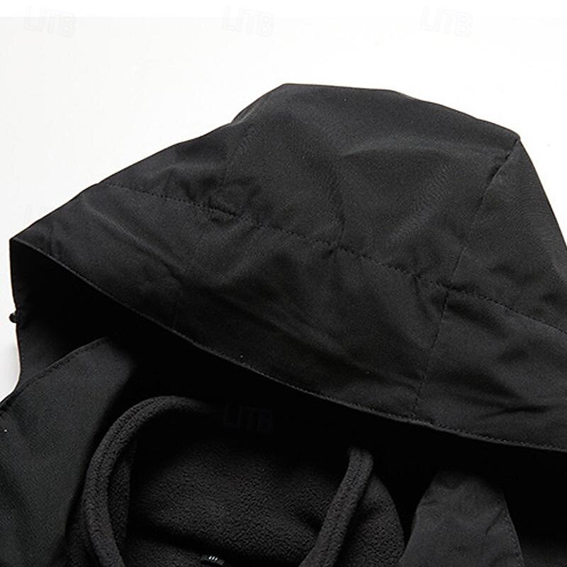 Men's Softshell Jacket Hiking Jacket Rain Jacket Hardshell Jacket Outdoor Thermal Warm Windproof Water Resistant 3-in-1 Jacket Windbreaker Jacket Traveling Black Red Dark Blue Grey2