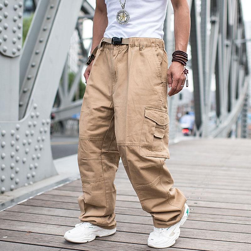 Men's Cargo Pants Tactical Pants Trousers Buttons Multi Pocket Straight Leg Plain Wearable Outdoor Daily Camping & Hiking Fashion Classic Black Yellow4