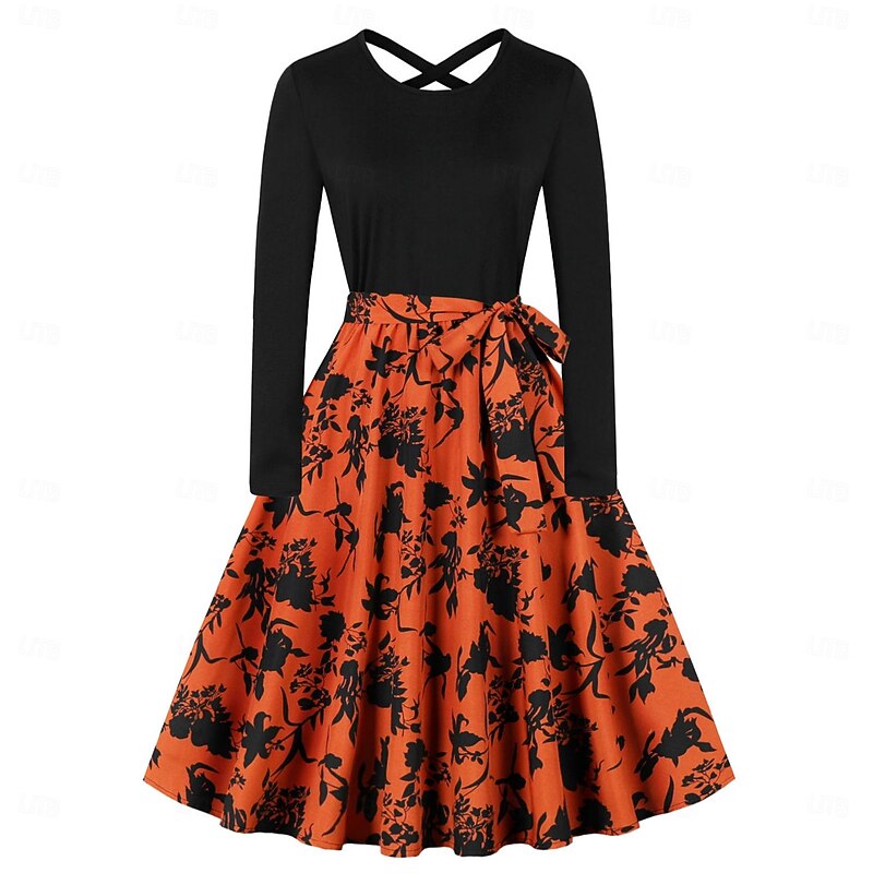 Retro Vintage 1950s Dress A-Line Dress Swing Dress Floral Fancy Dress Women's Carnival Masquerade Casual Daily Bachelorette Party Adults' Dress Homecoming Dresses2