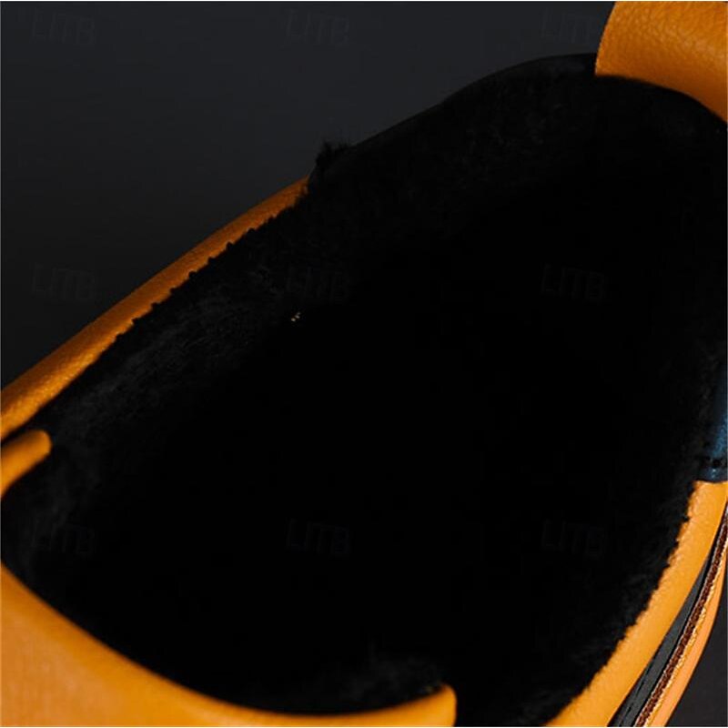 Men's Yellow Leather Slip-On Sneakers with Zipper Closure for Casual Wear4