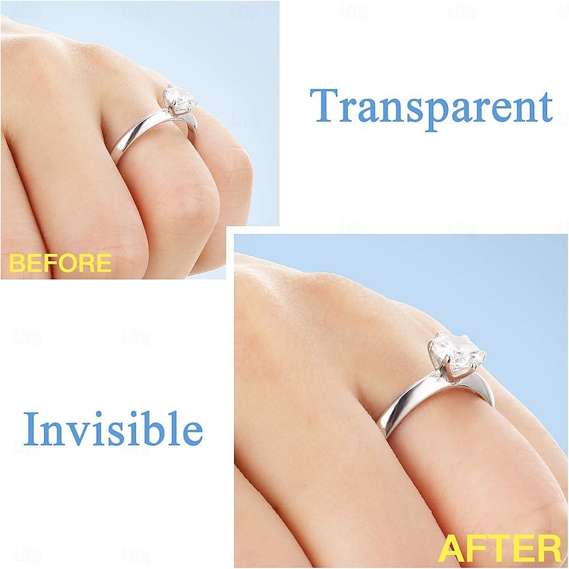8pcs Ring Re-sizer Kit - Adjustable Ring Sizer Set with Transparent Color - Fits 1-10mm Bands - Comfortable TPU Material for Men & Women2