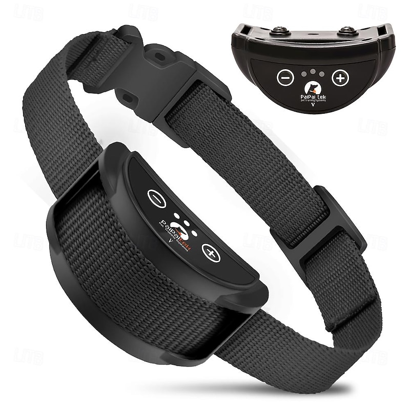 Dog Training Anti Bark Collar Shock Collar Anti Bark Device Simple Dog Multi-functional Dog Cat Pets Waterproof Anti Bark Automatic Rechargable Safety Nylon Behaviour Aids For Pets