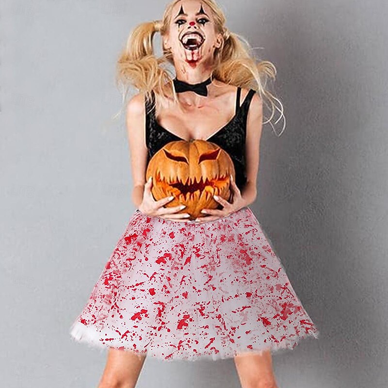 Vampire Halloween Skirt Cosplay Costume Tutu Scary Costume Adults' Women's Masquerade Halloween Masquerade Easy Halloween Costumes Dress Up2