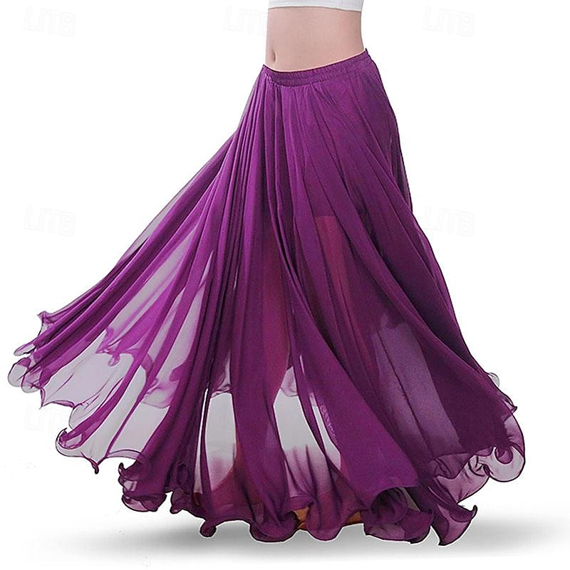 Belly Dance Skirt New Bottom Half length Long Skirt Summer Large Eastern Dance Skirt Fat mm720 Degree Big Swing Skirt