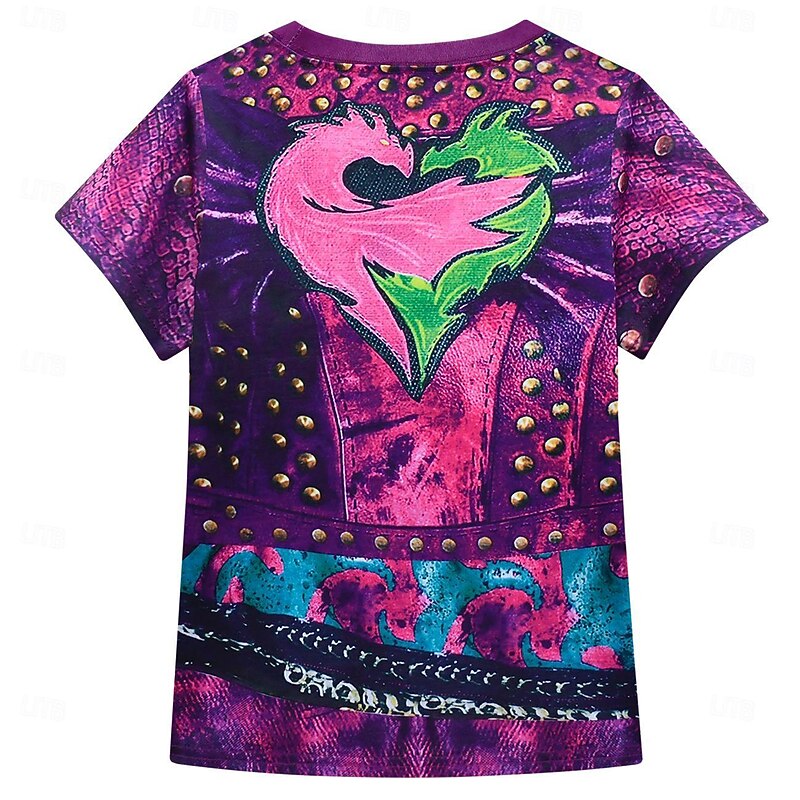 Descendants Mal Skirt Outfits Cosplay Wigs Cosplay Costume Movie Cosplay for Girls' Kids Masquerade Causal3