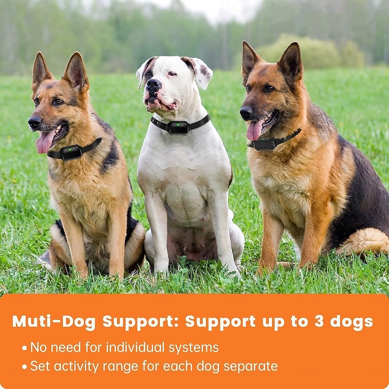 Wireless Dog Fence System Indoor & Outdoor Use 1 Acre High-precision Radar Electric Dog Fence System Real-time Monitoring 9-26in Medium & Large Breeds Not Limited by GPS Signal (For one dog)3