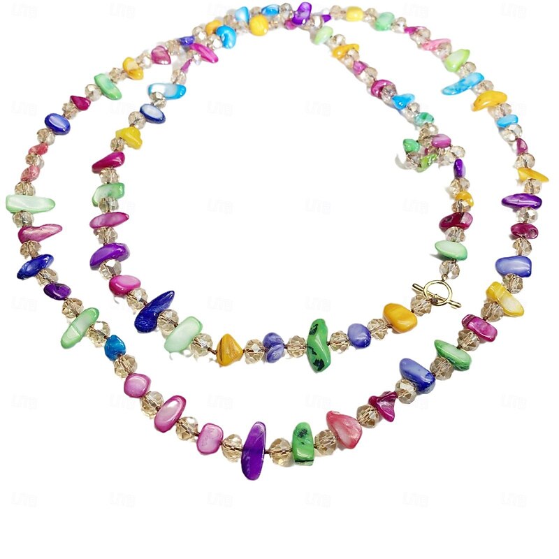 Rainbow Crystal Candy Color 120cm Long Necklace Sweater Chain Niche3