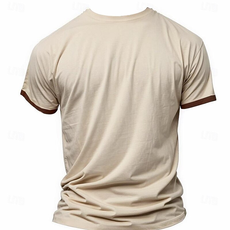 Men's Motorcycle T shirt Henley Shirt Short Sleeve 3D Print Designer Retro Vintage Street Casual Daily Summer Spring Blue Green Khaki Henley Henley T-Shirt2