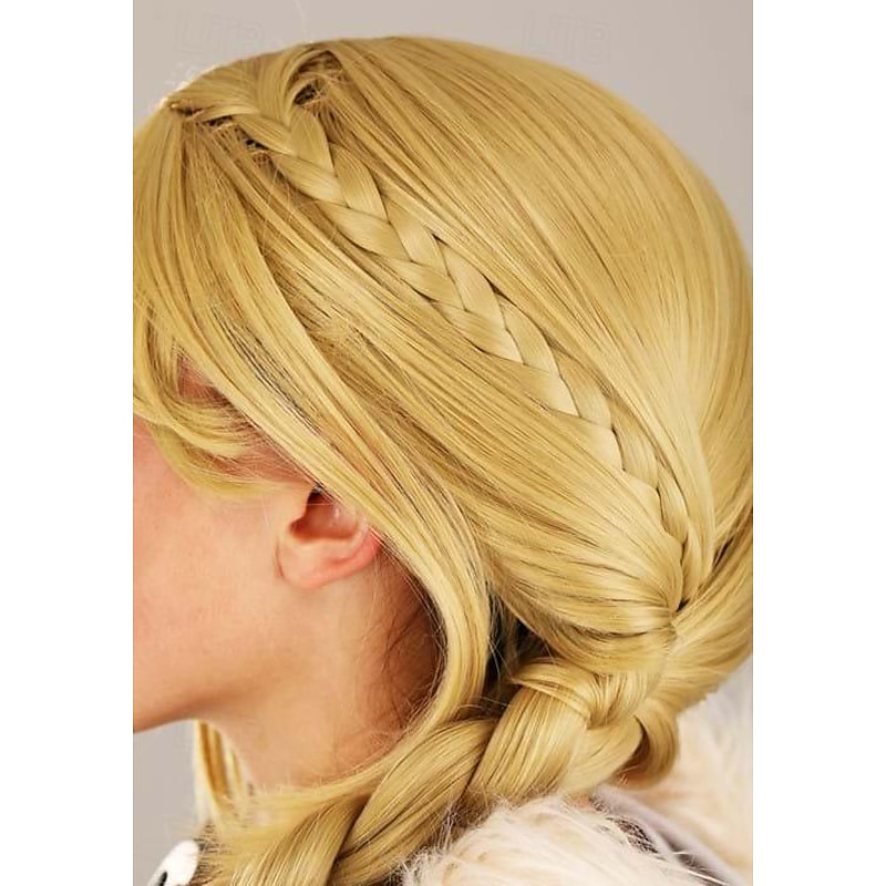 Astrid Wig for Women  Synthetic Wig Yaki Straight With Bangs Wig Short Blonde Halloween Cosplay Party Wigs3