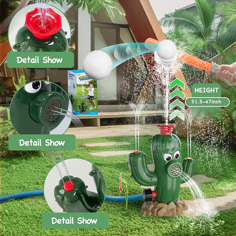 Pools & Water Fun Sprinkler Toy Pool Toys Cactus Focus Toy Adorable Parent-Child Interaction Plastic Kid's Adults' Summer Party Holiday for Boys and Girls2