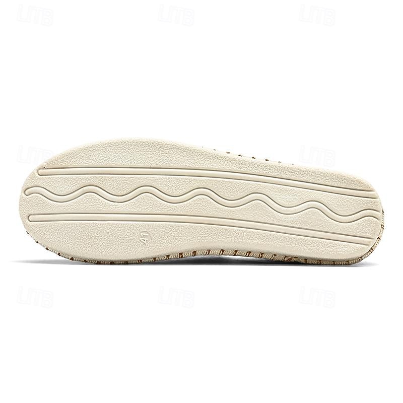 Men's Embroidered Espadrilles - Comfortable Canvas Fisherman Shoes with Red Pattern for Casual and Beach Wear4
