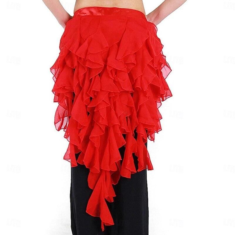Women's Belly Dance Hip Scarf Belt Skirt Latin Dance Belt Performance Tassel Wave Skirt2
