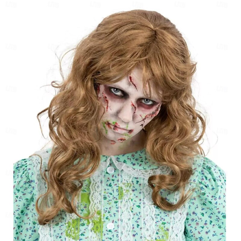 The Exorcist Wig Regan Halloween Horror Movie Ladies Fancy Dress Accessory