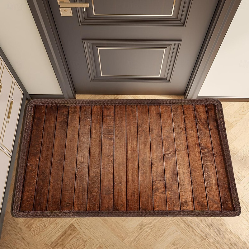 Wooden Plat Doormat Kitchen Mat Floor Mat Non-Slip Area Rug Oil Proof Rug Indoor Outdoor Mat Bedroom Decor Bathroom Mat Entrance Rug2