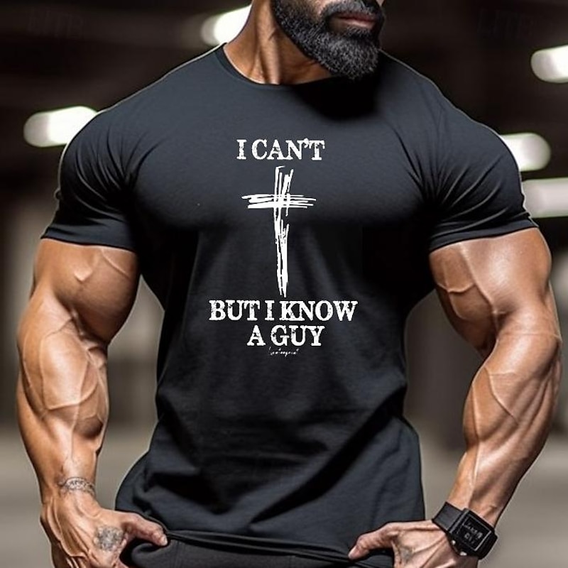 Men's Cross T Shirt Short Sleeve T shirt 3D Print Crew Neck Shirt Vintage Cool Party Holiday Oktoberfest Black Red Blue Summer Spring Clothing Apparel S M L XL XXL XXXL