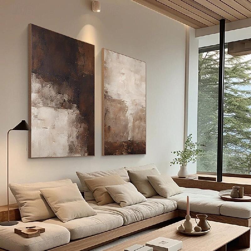 Morandi Color style oil painting Handpainted Brown and beige Textured painting art handmade Brown and beige Abstract art painting abstract Morandi wall decor Brown and beige Wall Art painting2