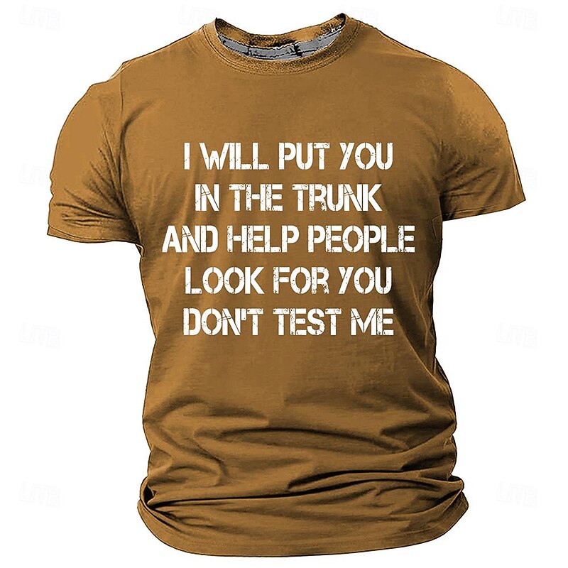 Mens Funny Short Sleeve Graphic T-Shirt: 