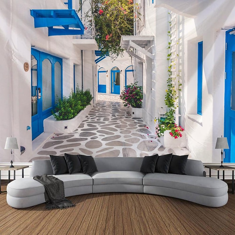 Night City View Hanging Tapestry Wall Art Large Tapestry Mural Decor Photograph Backdrop Blanket Curtain Home Bedroom Living Room Decoration2