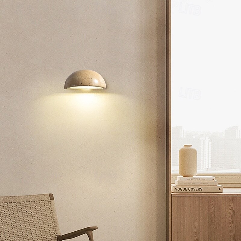 LED Indoor Wall Lights Warm White 15cm 1-Light G4 Modern Natural Stone Half Moon Marble Wall Light Fixture for Bedroom Hallway Bathroom Kitchen 110-240V4