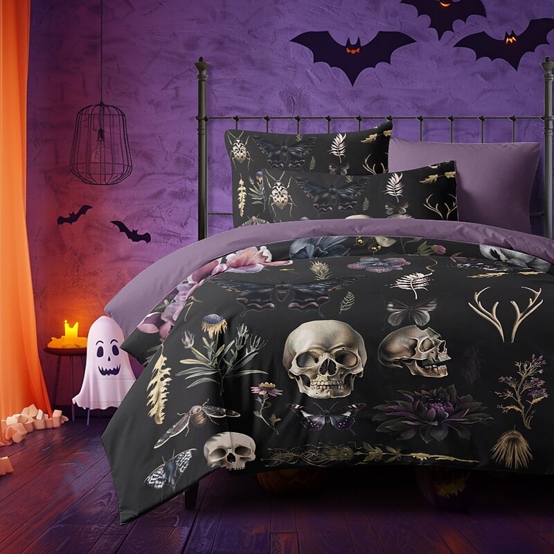 Halloween Dark Style Duvet Cover Set - Eerie and Mysterious Design - Includes Duvet Cover and Pillowcases - Soft and Durable Fabric4
