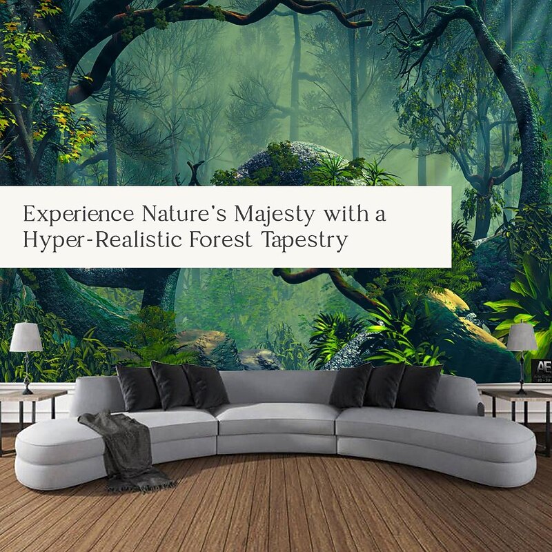 Magic Forest Landscape Wall Tapestry Art Decor Photograph Backdrop Blanket Curtain Hanging Home Bedroom Living Room Decoration2