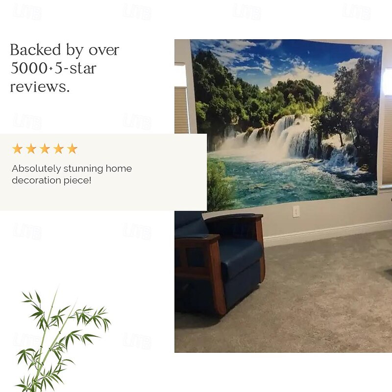 Magnificent Waterfall Hanging Tapestry Wall Art Large Tapestry Mural Decor Photograph Backdrop Blanket Curtain Home Bedroom Living Room Decoration4