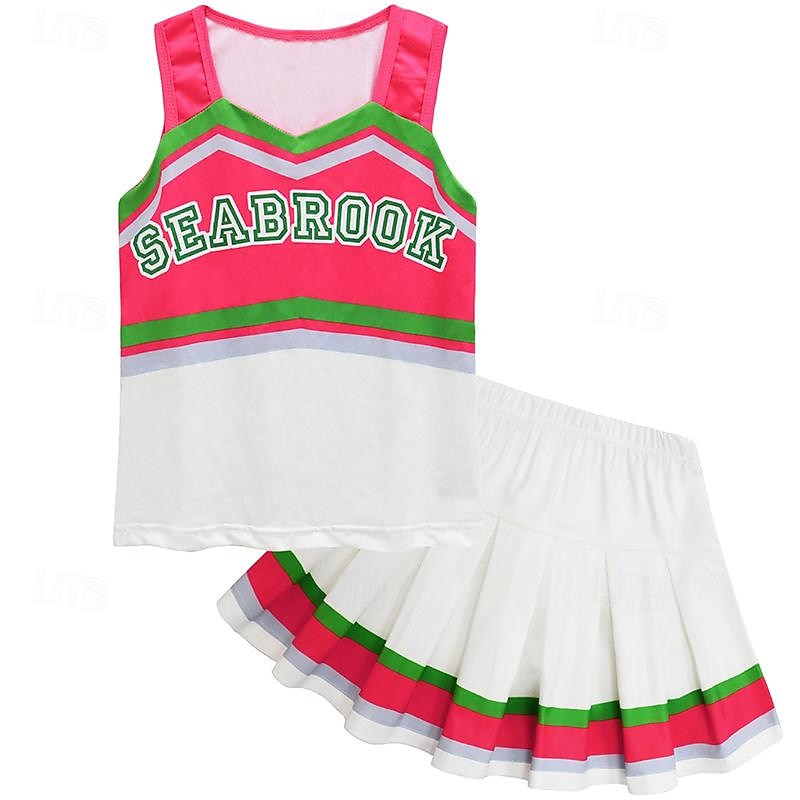 Zombie School Cheerleader Skirt Outfits Cosplay Movie Cosplay for Girls' Kids Masquerade Performance Party