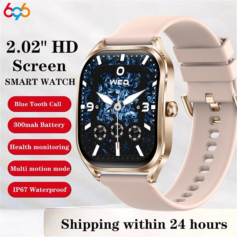 696 H35 Smart Watch 2.02 inch Smart Band Fitness Bracelet Bluetooth Pedometer Call Reminder Sleep Tracker Compatible with Android iOS Men Hands-Free Calls Message Reminder IP 67 44mm Watch Case2