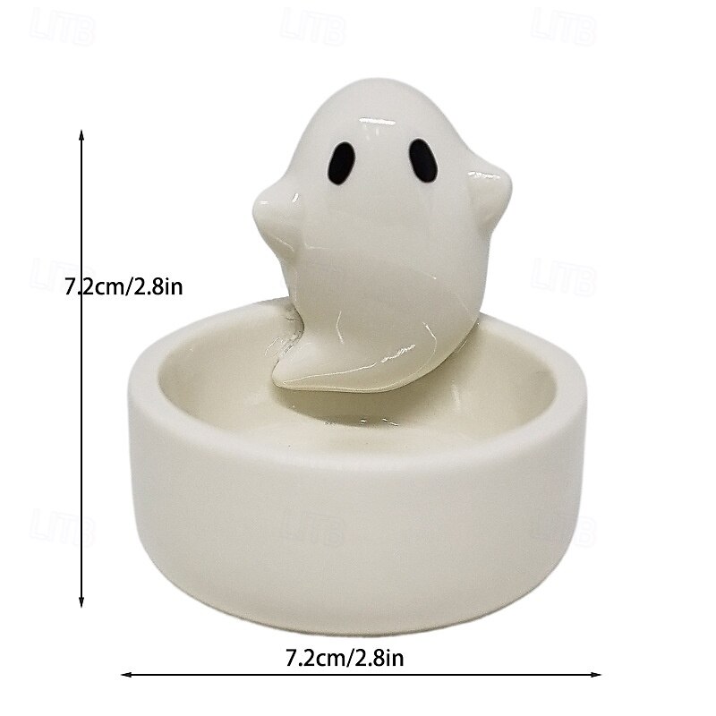 Ceramic Cute Ghost Decoration Candle Holder, Halloween Decoration, Cute Aromatherapy Candle Stand, INS Inspired, Perfect Halloween Gift3
