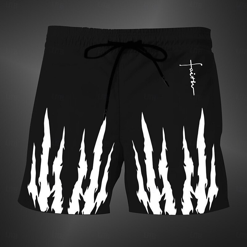 Men's 3D Print Gothic Horror Scratches Swim Trunks Swim Shorts Board Shorts Mid Waist Fashion Streetwear Designer Casual Daily Holiday Drawstring Pocket Elastic Waist Designer Clothing Apparel2