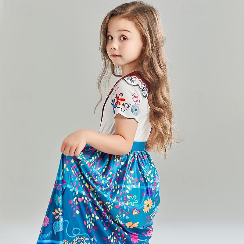 Encanto Fairy Tale Princess Mirabel Madrigal Outfits Theme Party Costume Movie Cosplay for Girls' Kids Carnival Dailywear3