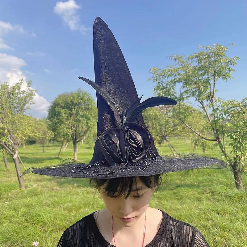 Witch Magician Halloween Hat Walpurgis Night Classic & Timeless Adults' Women's Masquerade Mardi Gras Halloween Party / Evening Masquerade Easy Halloween Costumes Dress Up4
