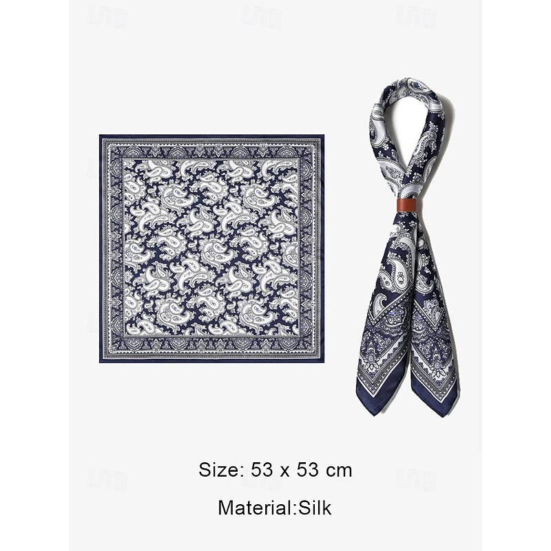 Men's Elegant Silk Paisley Bandana Scarf - Versatile Fashion Accessory3