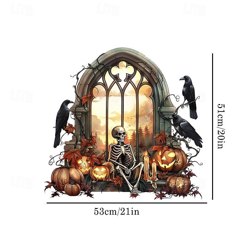 New Halloween Horror Hole Wall Decals - Spooky Party Decor, Self-Adhesive Waterproof Stickers for Doors and Windows3