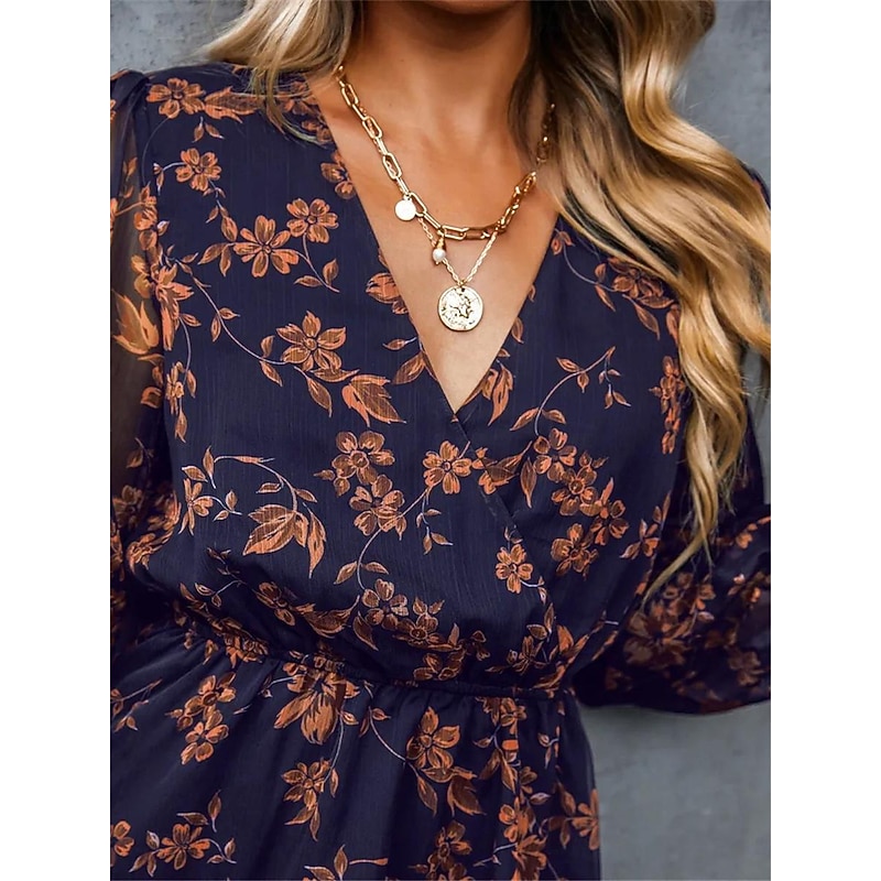 Women's Casual Dress Formal Dress Floral Print V Neck Mini Dress Stylish Casual Daily Date Long Sleeve Summer 13