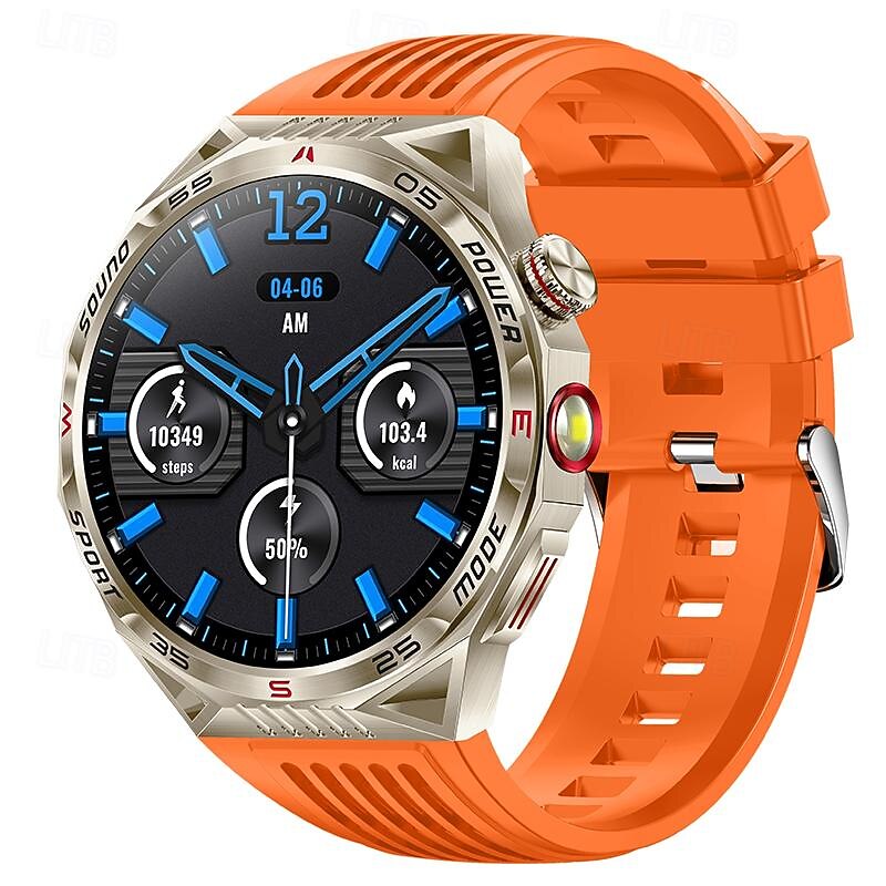 LED Flashlight Smart Watch Men HT28 Outdoor Sports Laser Light Bluetooth Talking Compass Smart Watch with 450mah Large Battery4