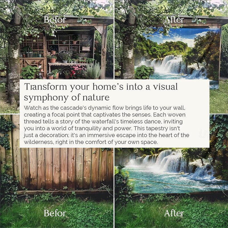 Magnificent Waterfall Hanging Tapestry Wall Art Large Tapestry Mural Decor Photograph Backdrop Blanket Curtain Home Bedroom Living Room Decoration3