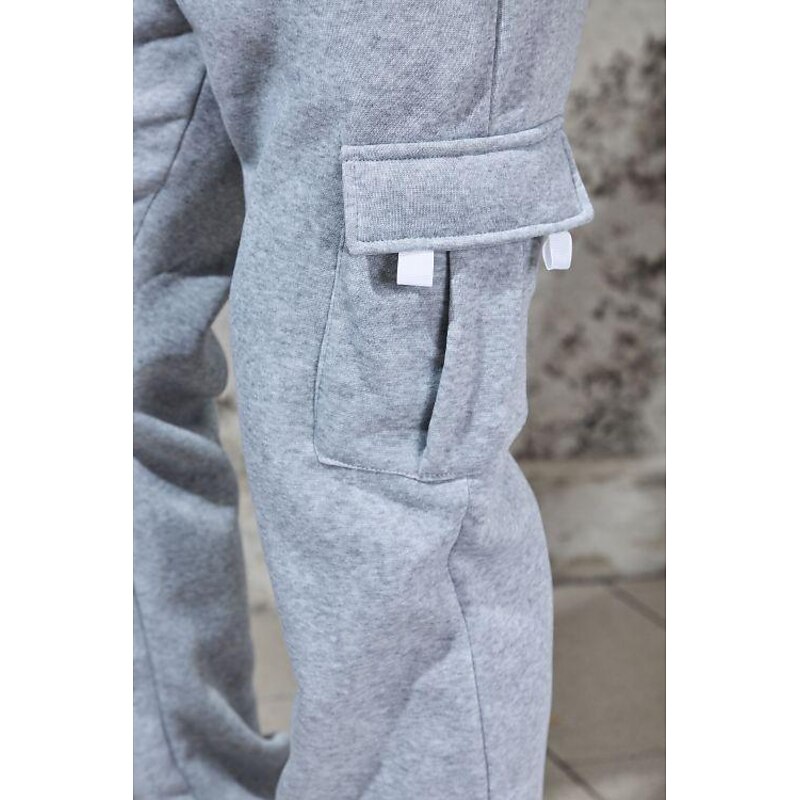 Men's Cargo Pants Sweatpants Chinos Pocket Straight Leg Elastic Cuff Solid Color Breathable Wearable Full Length Party Outdoor Home Sports Simple White gray Black Micro-elastic4