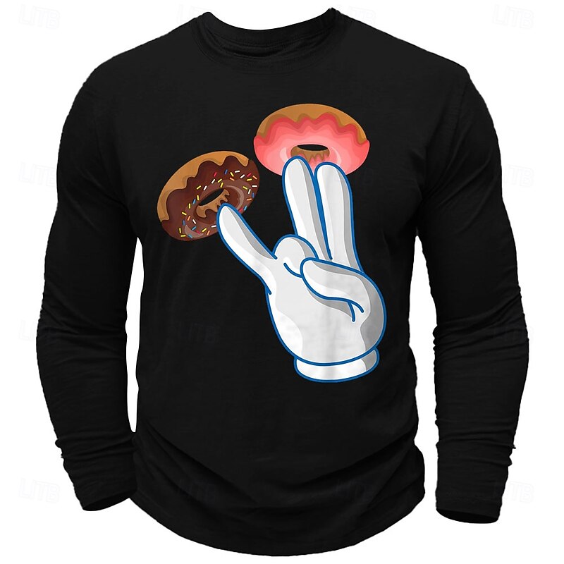 Funny Ring Donut T shirt Tee Men's Graphic 100% Cotton T Shirt Sports Classic Shirt Long Sleeve Comfortable Tee Summer Fall Fashion Designer Clothing