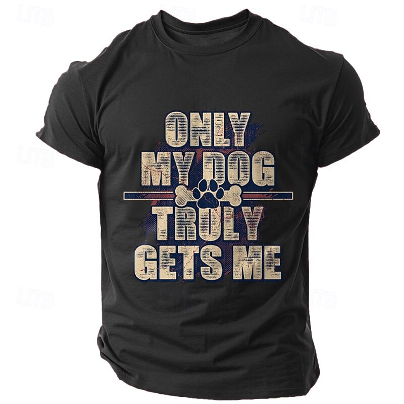 Men's Dog Funny Letter Print T Shirt Tee Top 100% Cotton Short Sleeve Graphic Shirt Black Red Army Green Comfortable Tee Street Sports Outdoor Fashion Designer Clothing2