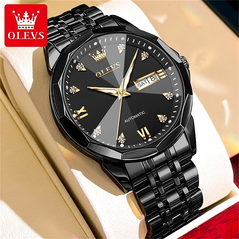 New Olevs Olevs Brand Fashion Trend Men'S Business Watch Decorative Luminous Calendar Week Display Automatic Mechanical Watch Leisure Waterproof Sports Watch3