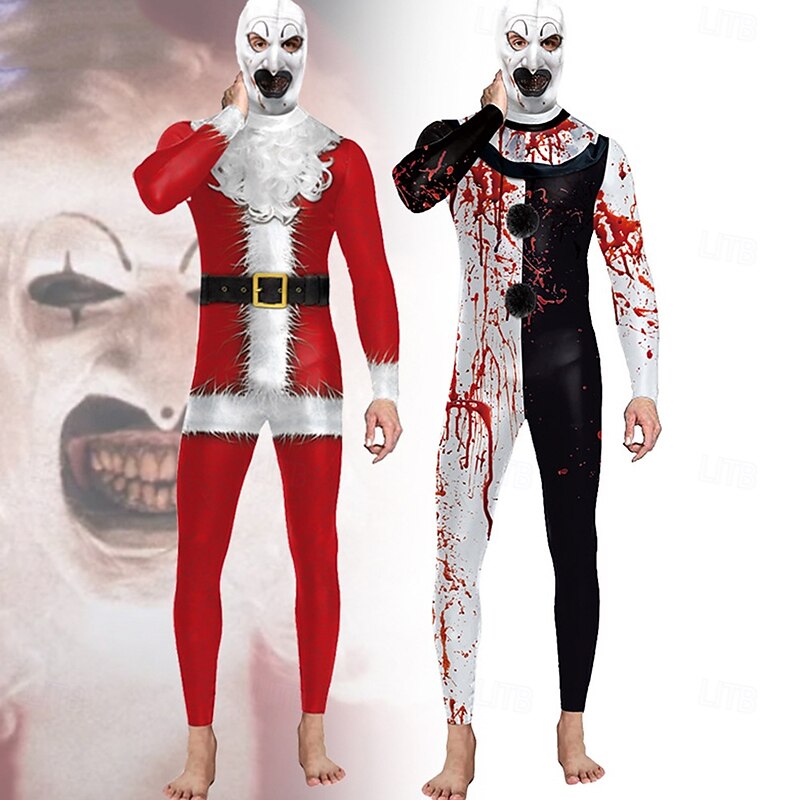 Joker Halloween Costume Bodysuit Terrifier Scary Costume Adults' Men's Carnival Party / Evening Easy Halloween Costumes Dress Up