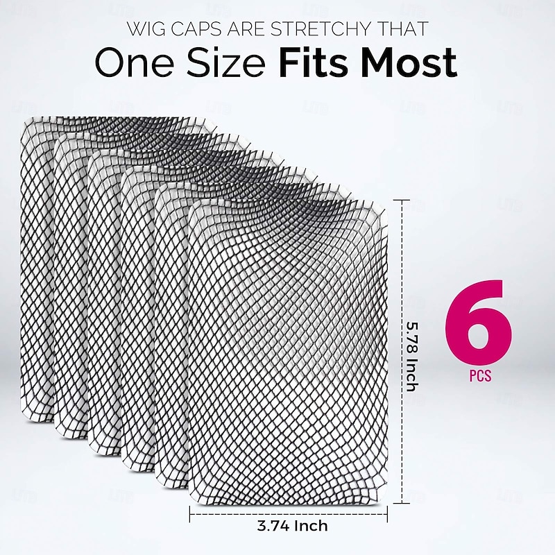 6PCS Wig Cap, 6PCS Black Mesh Wig Cap Net, Closed End Hair Mesh Net, Liner Weaving Caps for Women, Men, Kids, Wig Caps for Halloween, Cosplay2