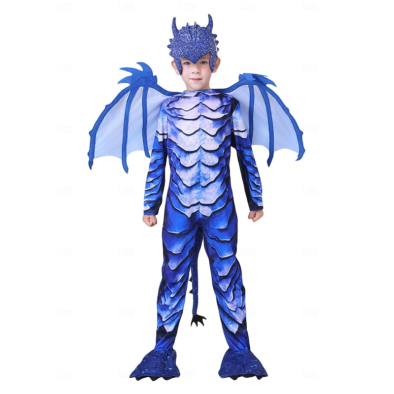 Dragon Halloween Cosplay Costume Wings Mask Party / Evening Cosplay Costume Kid's Boys' Christmas Children's Day Masquerade Party Halloween Masquerade Easy Halloween Costumes Dress Up3