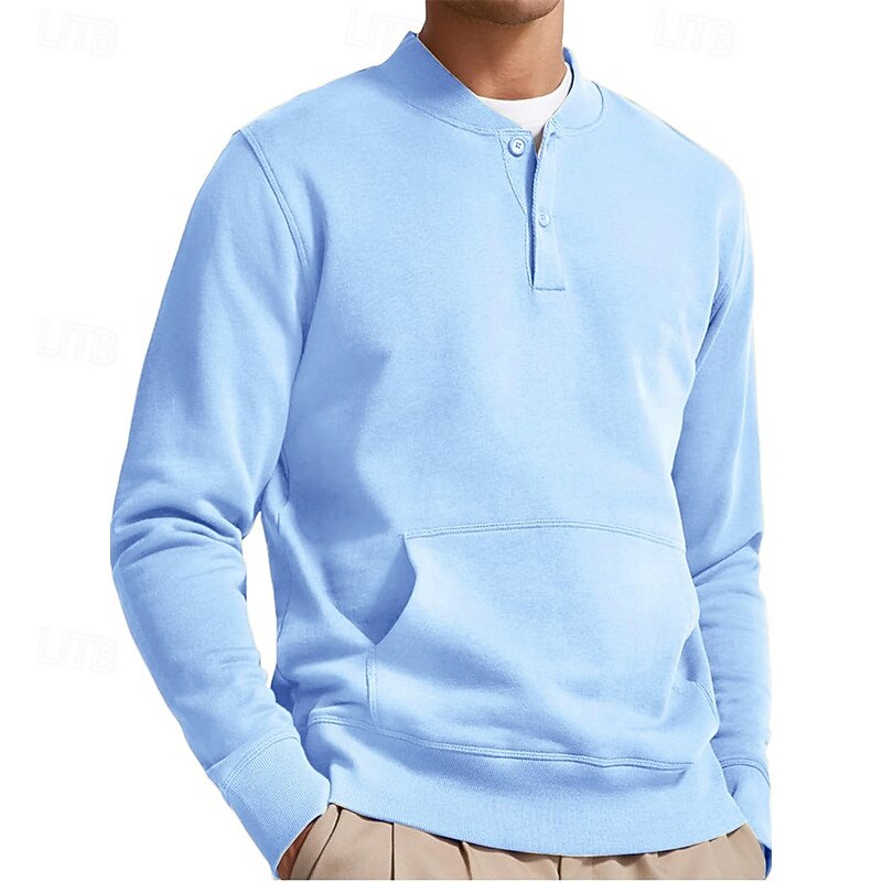 Men's Sweatshirt Apricot White Pink Army Green Purple Standing Collar Plain Front Pocket Sports & Outdoor Daily Holiday Polyester Streetwear Basic Casual Spring &  Fall Clothing Apparel Hoodies4